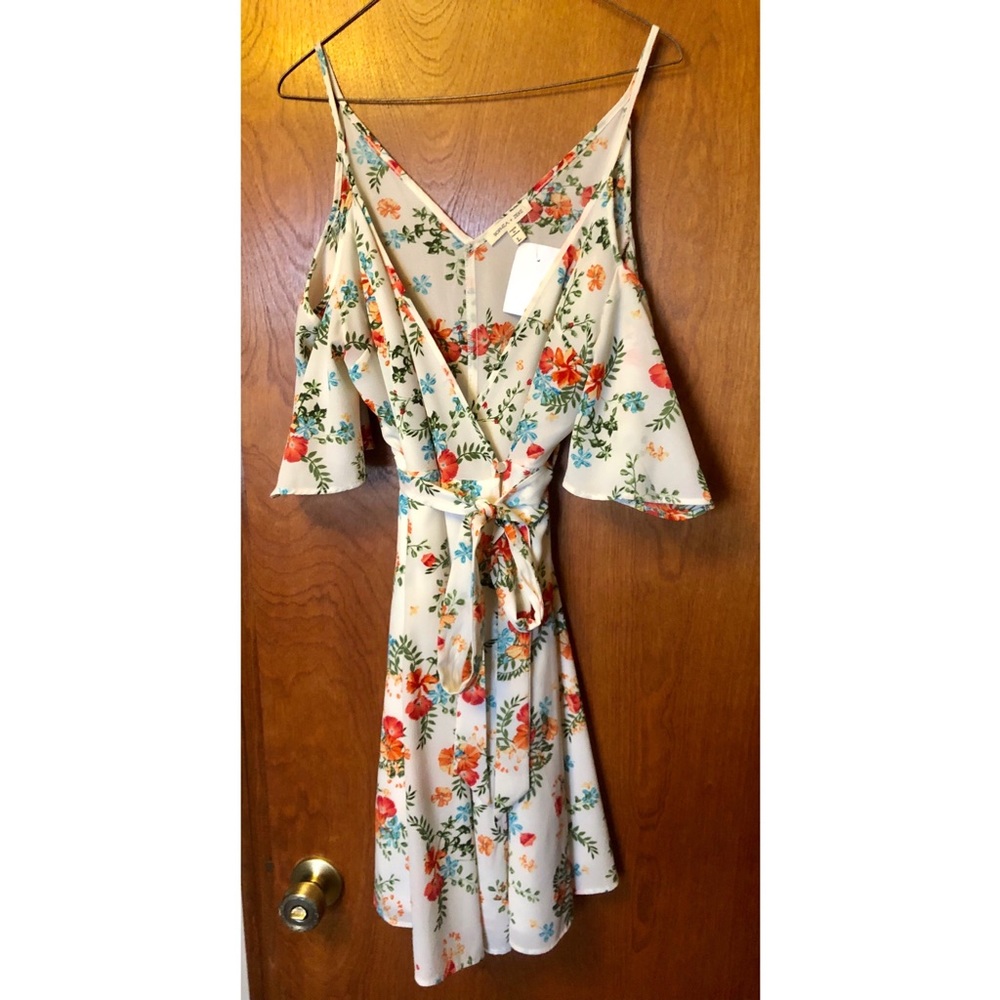 Sophia + Zeke Off Should Floral Wrap Dress